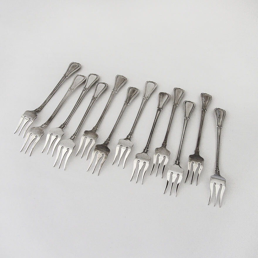 Villa Norfolk 12 Cocktail Forks Set Gorham Sterling Silver Villa Norfolk 12 Cocktail Forks Set Gorham Sterling Silver
