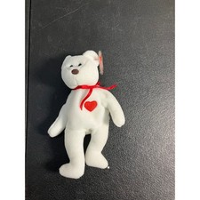 Ty Beanie Baby Valentino Bear 1994 White Plush Heart Red Ribbon with Tags