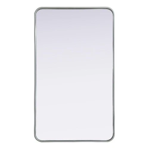 Elegant Decor Contour Metal Rectangle Mirror 24X40" Silver - Picture 1 of 11