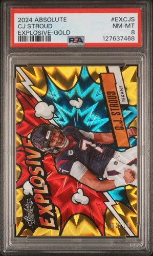 2024 Panini Absolute Football Gold C.J. Stroud #EX-CJS PSA 8