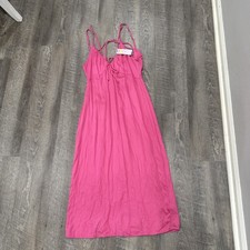 Wild Fable Women  s Pink Maxi Dress Size Medium Strappy Tie Front Sleeveless Boho
