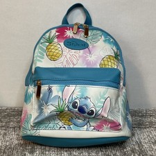 DISNEY Stitch Mini Backpack Bioworld Tropical Faux Leather Travel Bag