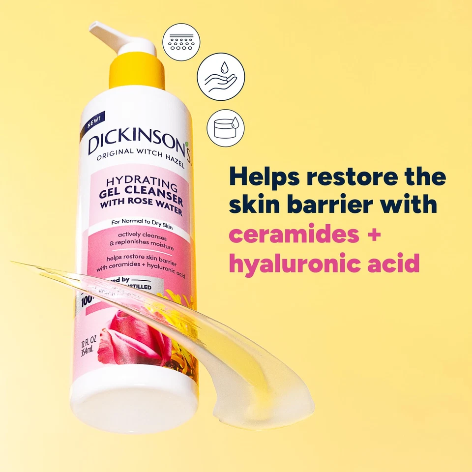 Original Witch Hazel Hydrating Gel Facial Cleanser with Rose Water, 12 Fl Oz,... - Image 3 of 4