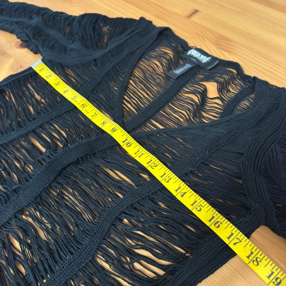 Flanger Heavy Distressed Midi Dress L XL Gothic Grunge Cyber Rave Knitwear Shred - Image 3 of 4