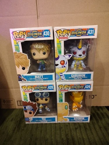 Funko Pop! Animation Digimon Lot Tai 428 Agumon 429 Matt 430 Gabumon 431