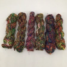 Sari Silk Yarn Bundle - 6 Unique Skeins