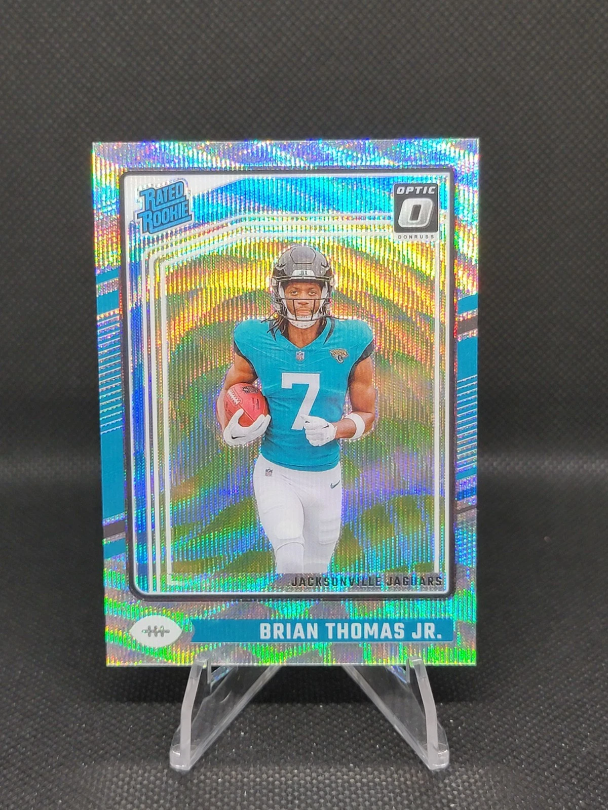 2024 Panini Donruss Optic-Rated Rookie Brian Thomas Jr #214 Wave Prizm /300 (RC)