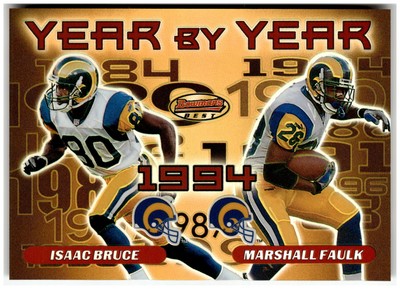 2000 Bowman's Best #Y7 Isaac Bruce / Marshall Faulk Year by Year