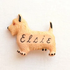 Elsie Scottie Dog Barrette Celluloid Vintage Mid Century MCM Hair Accessories