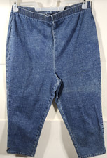 LA Blues Jeans Womens 18-20 Pull On Blue Denim Stretch Pants Made in USA