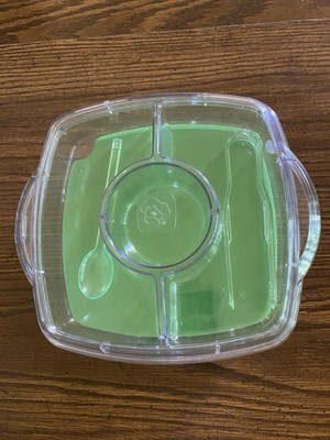 Pampered Chef Square Cool & Serve #2614 Veggie Snack Fruit Tray Appetizer Keeper