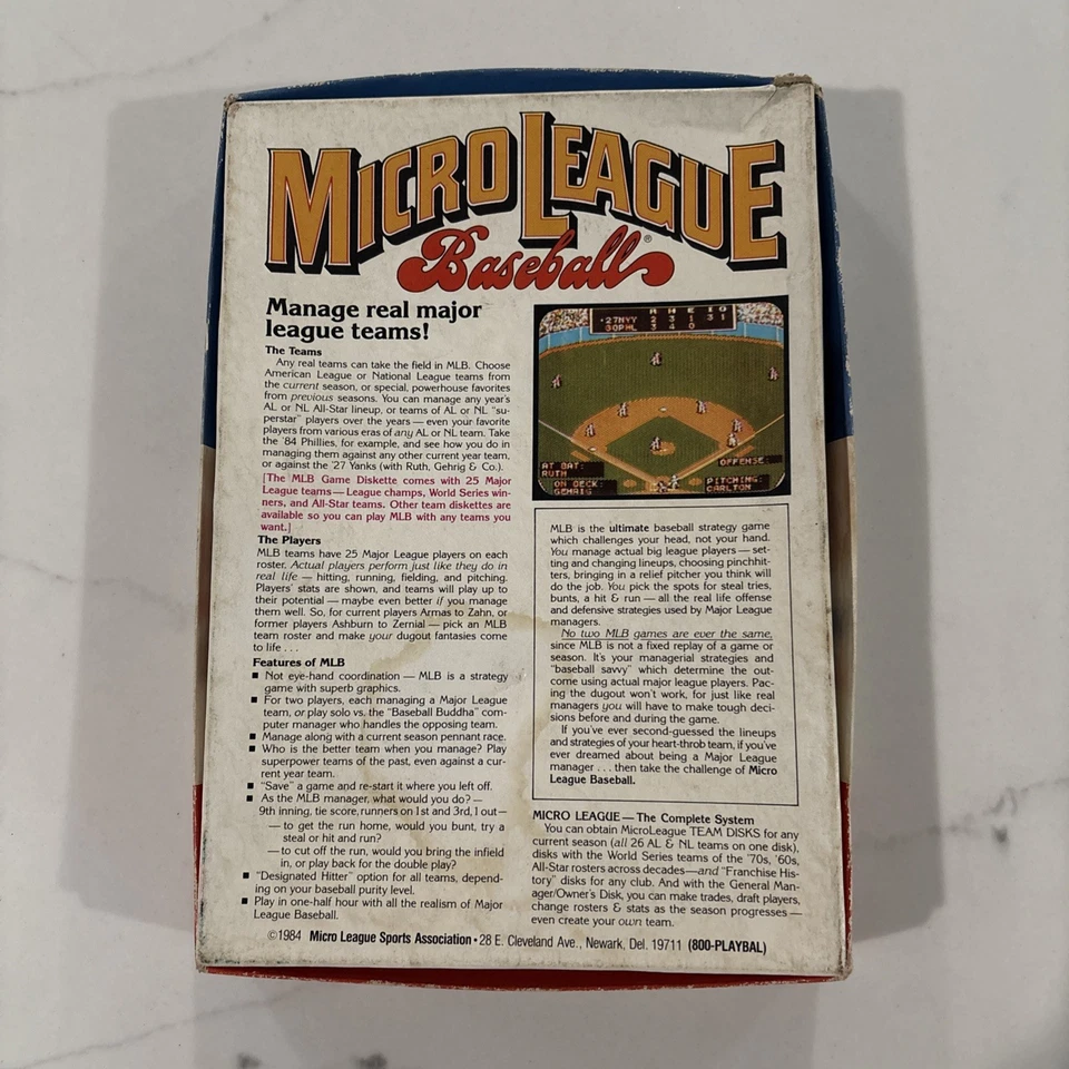 1984 Micro League Baseball MLB Simulation Game VTG IBM Disk - Image 2 of 4