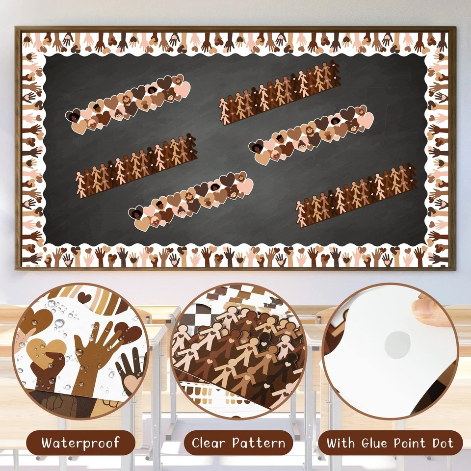 82ft Back to School Diversity Bulletin Board Borders Set Equality Growth Skin... - Image 3 of 4