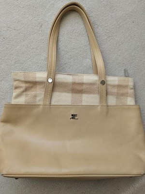 Courreges 3way tote bag inner lining beige