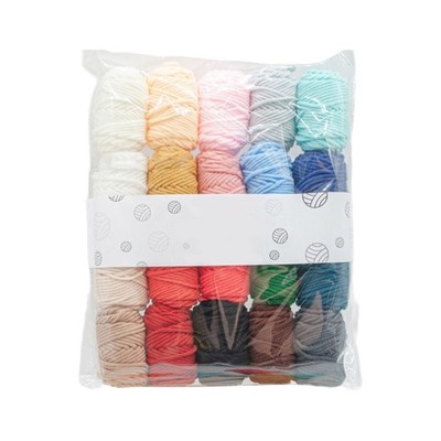 Soft Cotton Yarn Hand Knitting Wools Crochet Yarn for Knitting, 20 Colorx16g