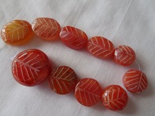 7 14 Str Natural Carnelian Puffy Oval And Coin Stone Beads 13-23mm A513 Dng 7 14 Str Natural Carnelian Puffy Oval And Coin Stone Beads 13-23mm A513 Dng