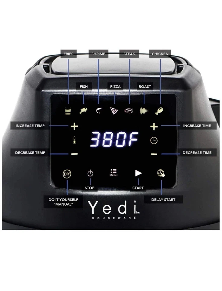 Крышка фритюрницы Yedi GV026 для скороварки мгновенного приготовления 6 л с аксессуарами - Изображение 3 из 4