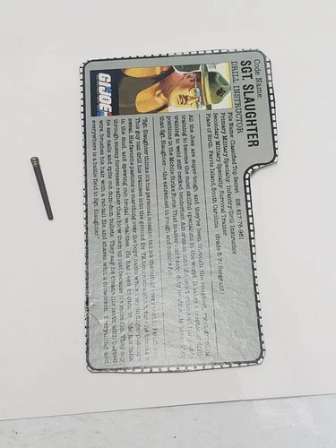 GI Joe Sgt. Slaughter v2 1986 Baton & FileCard Triple T Driver Parts Weapon