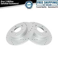 Performance Disc Brake Rotor Drilled & Slotted Rear G-Coated Pair