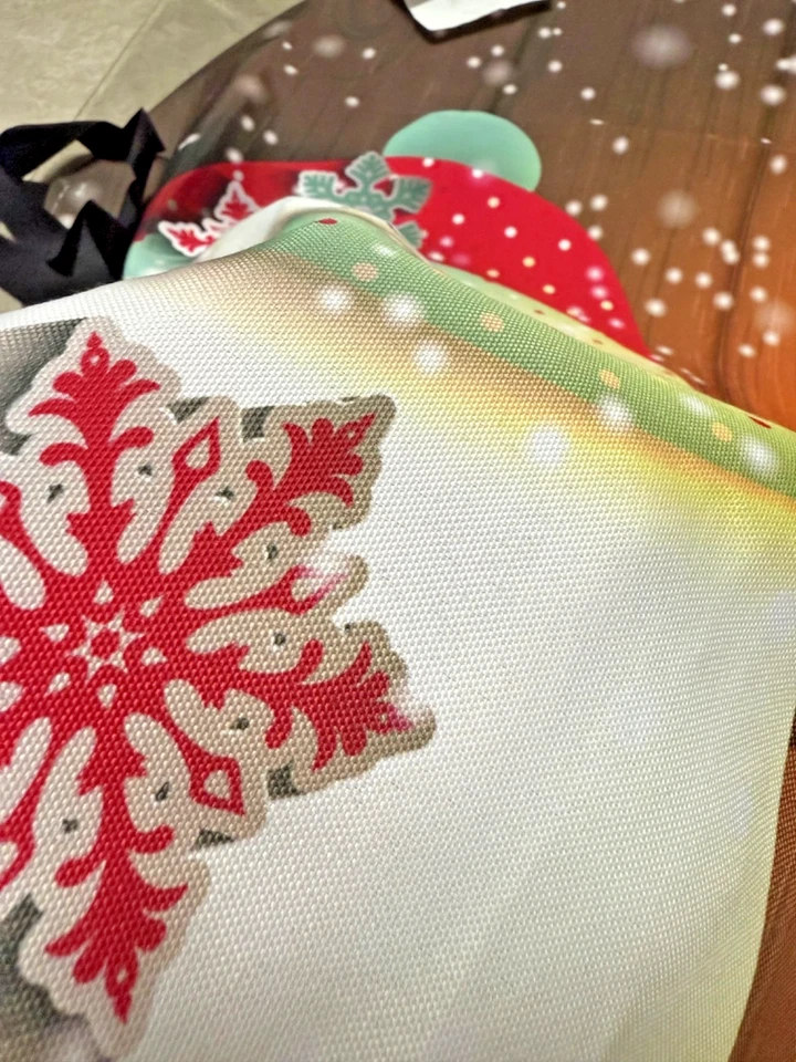 Delantal muñeco de nieve de Navidad cuello ajustable vacaciones de invierno Foto 4 de 4