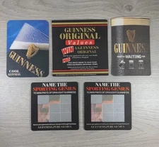 Guinness 5 x Vintage Beer Mats Pub Bar Coaster Breweriana