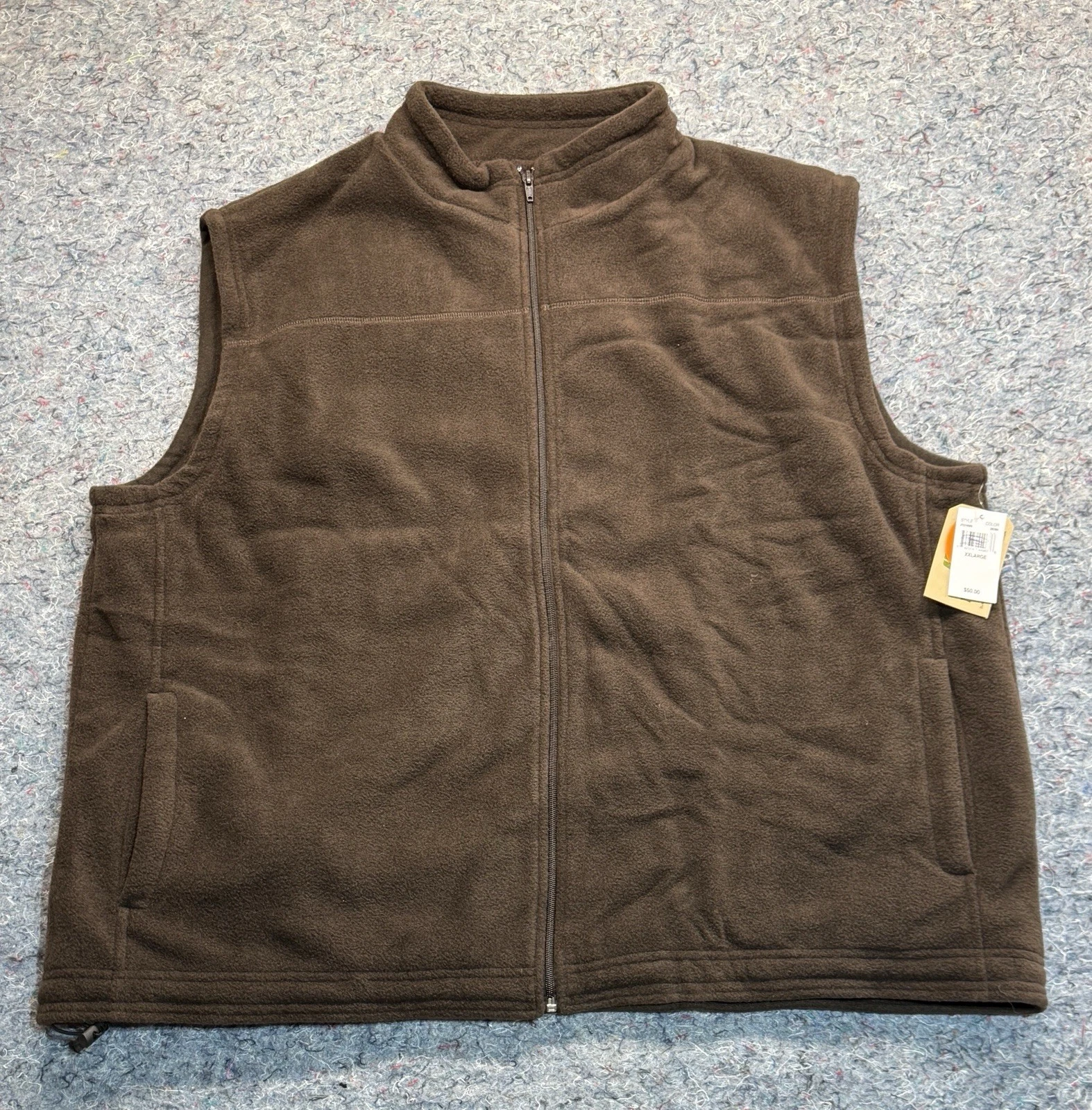 Mountain Club Vest Men’s XXL Brown Sherpa Lined Full Zip Outerwear Outdoors NEW