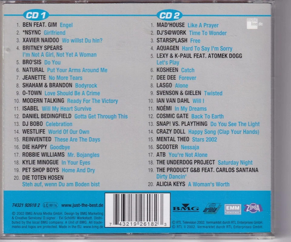 -0329- Just The Best - Vol. 40 - Doppel-CD- near mint - Bild 2 von 2