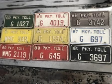 9 Vintage 1980-1988 PARKWAY PKY. TOLL License Plate Plates G WMG