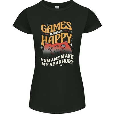 Antisozial Spieler Video Spielen Joypad Damen Petite Schnitt T-Shirt