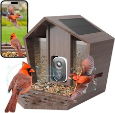 Smart Bird Feeder With Camera Solar Powered Solar Roof - New