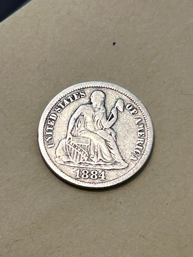 1884 P Seated Liberty Silver Dime CHOICE FINE Coin