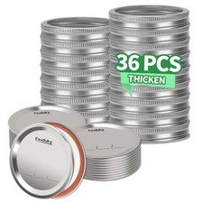 36Pcs Mason Jar Lids with Rings Wide Mouth, Upgrade Canning Lids with Rings/Band