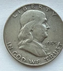 1953 Denver Benjamin Franklin, Liberty Bell Half Dollar Silver 50c