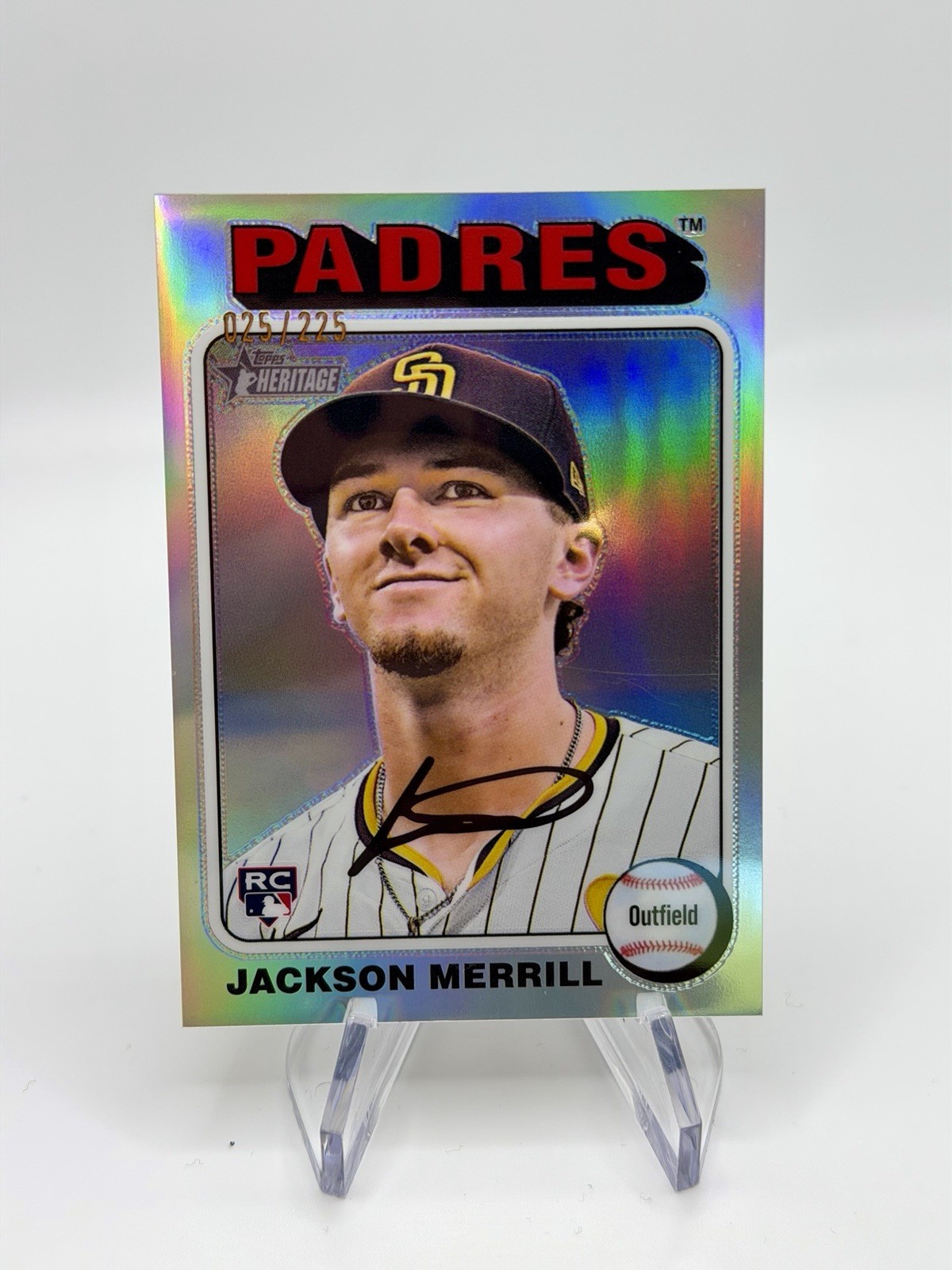 2024 Topps Heritage #689 Jackson Merrill RC Chrome Silver Refractor /225