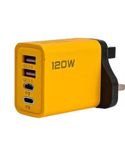 USB Fast Charger Plug 120W Dual Port Plug Type C & USB A Charger Adapter for UK