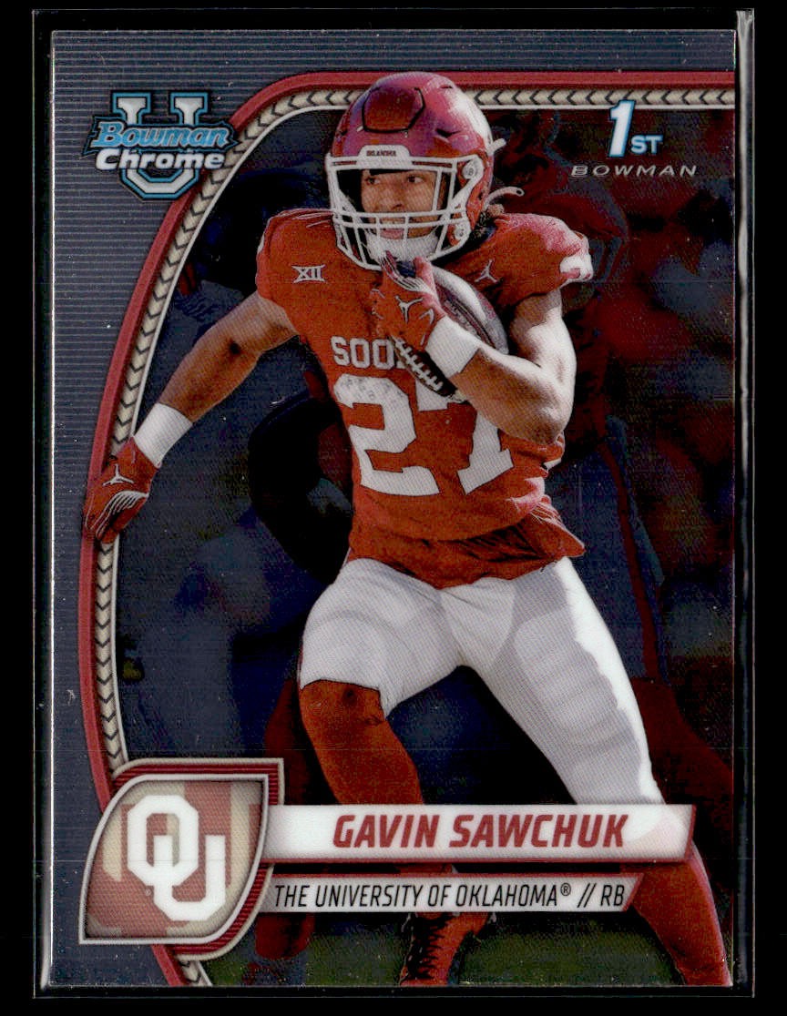 2024 Bowman University Chrome #78 Gavin Sawchuk Card Oklahoma Sooners