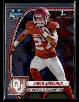 2024 Bowman University Chrome #78 Gavin Sawchuk Card Oklahoma Sooners