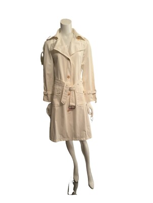MAX MARA White Cotton Trench Coat Rain Coat! NWOT 4