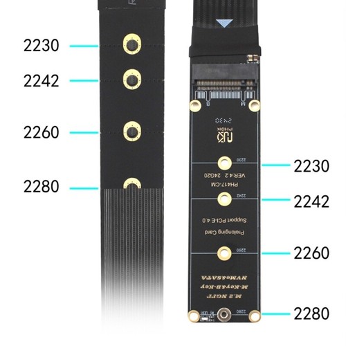 64G/bps M.2 NVMe Solid States Drives Extension Cable M KEY B Key Extender Solid - Afbeelding 4 van 10