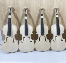New Handmade 4/4 Violin Full Size White Violin Unfinished Flame Maple Back Side