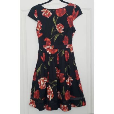 fitted lace wedding dress Dorothy Perkins Womens/Ladies Floral Shirred Cuff Petite Midi Dress –  Universal Textiles main image 0