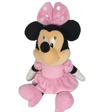Disney Baby Plush Minnie Rattle Doll 14"Pink Stuffed Mouse Baby Lovey Toy Gift