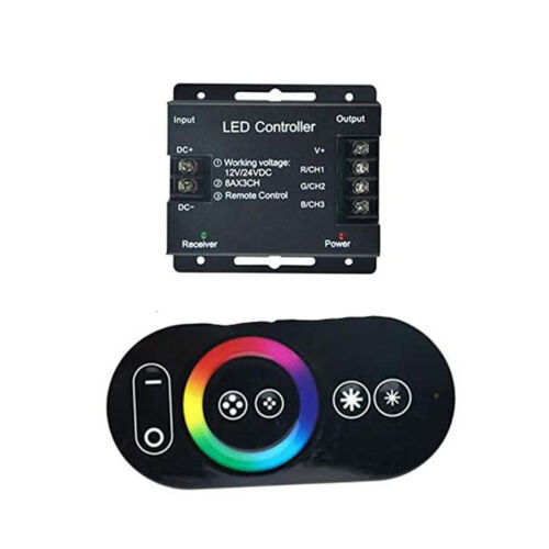 RGB LED Touch RF 6Key Controller schwarz 12...24V 144W für Farbwechsel Streifen - Afbeelding 1 van 3