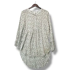 Hinge XS Floral High Low Tunic Blouse Cottagecore Boho Romantic Lightweight