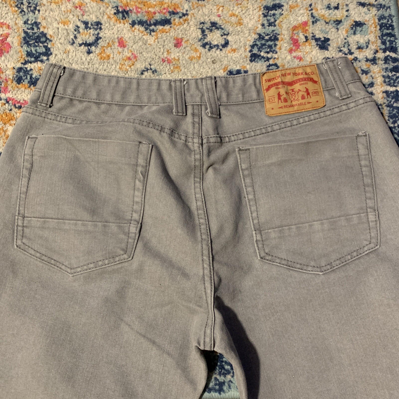 Mens Switch Premium Denim Straight Jeans Gray, 36x34 Gem