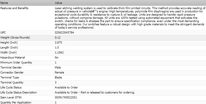 Interruptor de presión de aceite tipo OEM para Chrysler 300 2005-2016 Foto 2 de 4