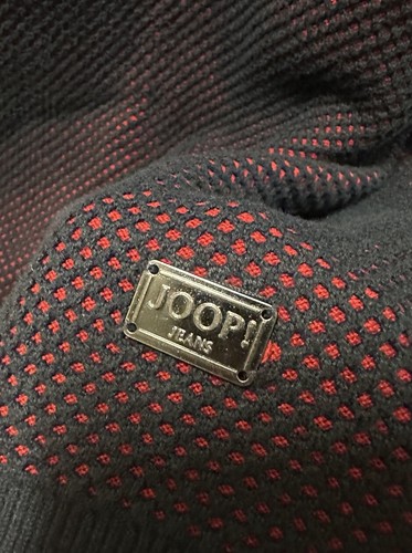 Joop Jeans Men’s Heavy Sweater Two Tone Navy/Red Sweatshirt - Designer - Picture 3 of 6