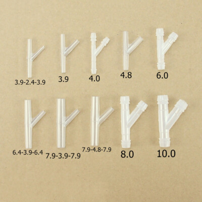 Oblique Y Piece Joiner Plastic 3 Way Barbed Connector Reducer Hose Pipe Fitting