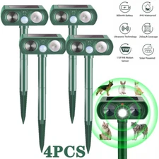 Upgraded Solar Ultrasonic Animal Repellent Dog Cat Skunk Deer Raccoon For Garden