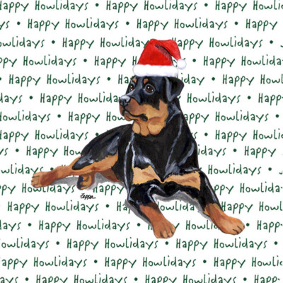 Rottweiler Coasters Christmas Themed